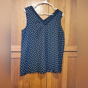 Maurices Womens Black and Gray Polka Dot Sheer Tank Top. Size Large